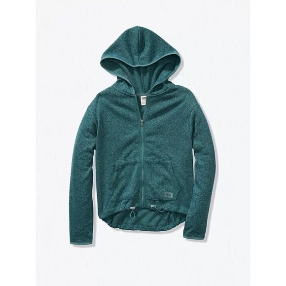 PINK VICTORIA’S SECRET Womens Full Zip Lightweight Hoodie Top Green S sz - Picture 7 of 7